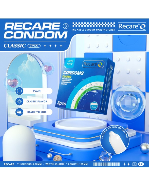 Класичні презервативи Recare Classic Condoms, 3 шт. - 4
