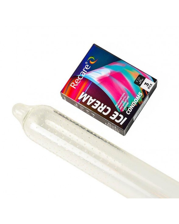Презервативи з пухирцями Holographic Recare Ice Cream Big Dotted, 3 шт., морозиво - 3