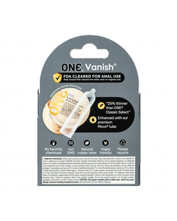 Презервативи ONE Vanish Hyperthin 3 шт - 1