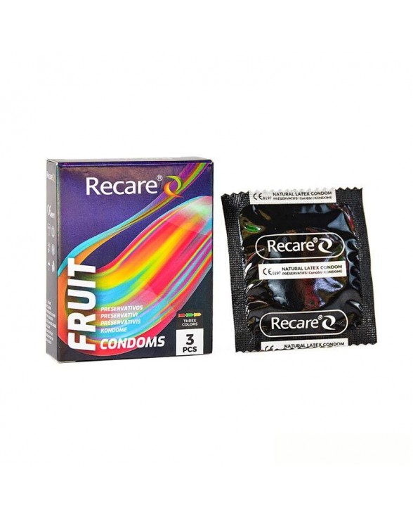 Презервативи Holographic Recare Fruit Flavour Condoms, 3 шт (м'ята, банан, полуниця)