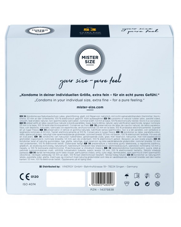 Презервативы Mister Size - pure feel - 53 (36 condoms) - 2