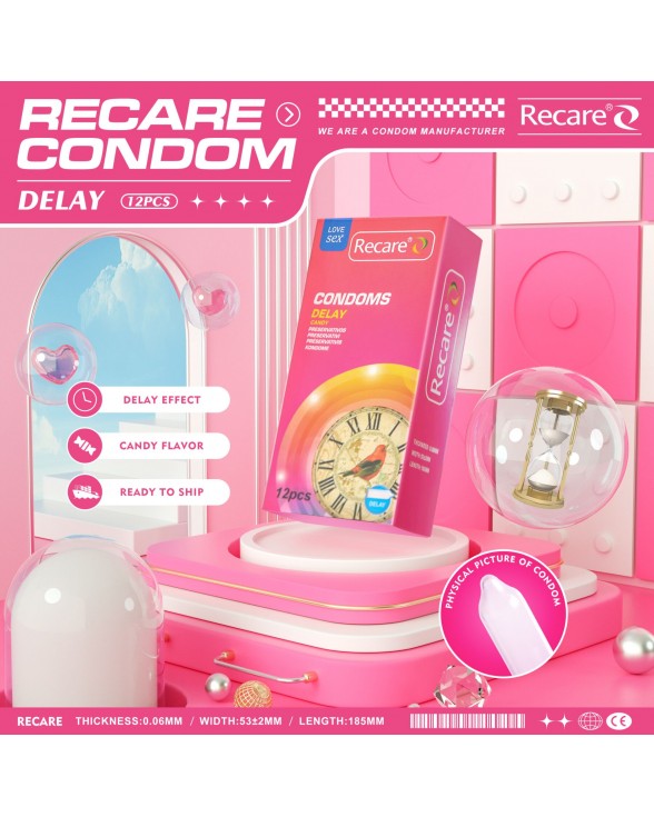 Презервативы пролонгирующие Recare Delay Candy 12 шт, конфетный аромат - 4