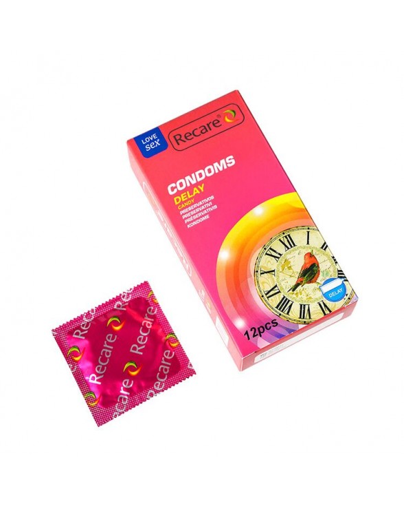 Презервативы пролонгирующие Recare Delay Candy 12 шт, конфетный аромат - 1