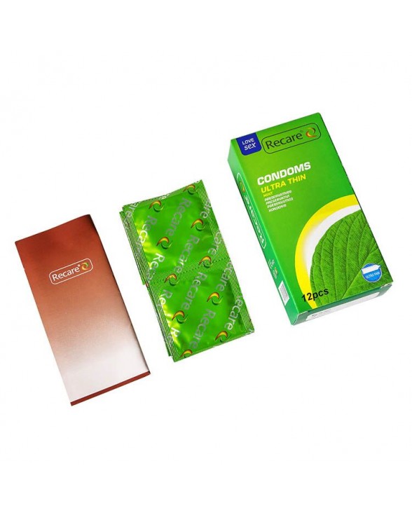 Ультратонкі презервативи Recare Ultra Thin Mint, 12 шт, м'ята - 2