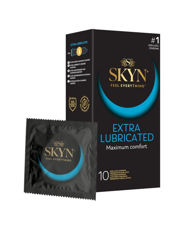 Безлатексні преміум-презервативи SKYN Extra Lubricated 10 шт, на 40 % більше змазки