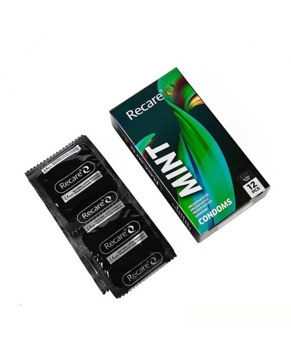 Презервативи ультратонкі Holographic Recare Ultra Thin Mint, 12 шт., м'ята - 1