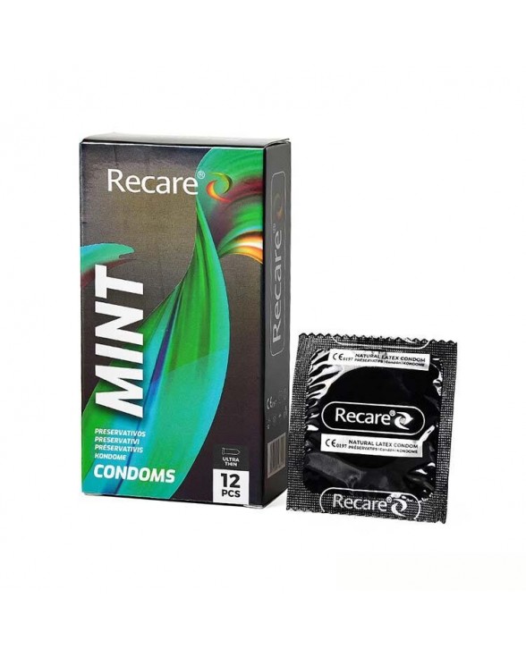 Презервативи ультратонкі Holographic Recare Ultra Thin Mint, 12 шт., м'ята