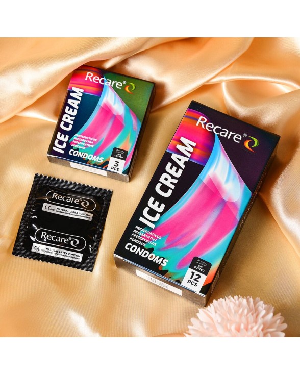Презервативи з пухирцями Holographic Recare Ice Cream Big Dotted, 12 шт. - 4
