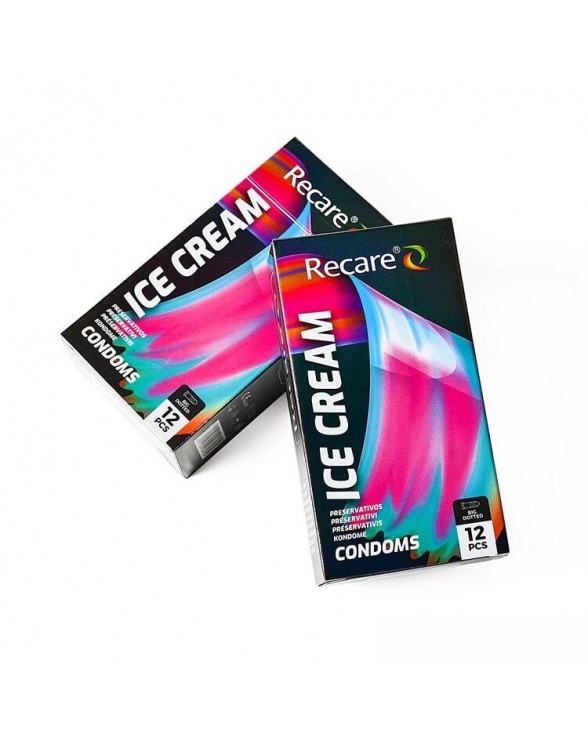 Презервативи з пухирцями Holographic Recare Ice Cream Big Dotted, 12 шт. - 3