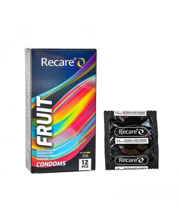 Презервативи Holographic Recare Fruit Flavour Condoms, 12 шт (м'ята, банан, полуниця)