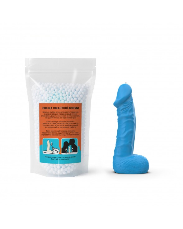 Свеча в виде члена Чистый Кайф LARGE Blue - 3