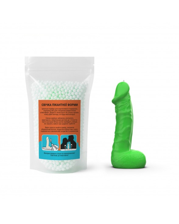 Свеча в виде члена Чистый кайф MEDIUM Green - 3