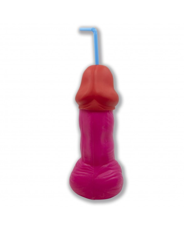 Коктейльный стакан-пенис с крышкой и трубочкой Diverty Sex Fuchsia