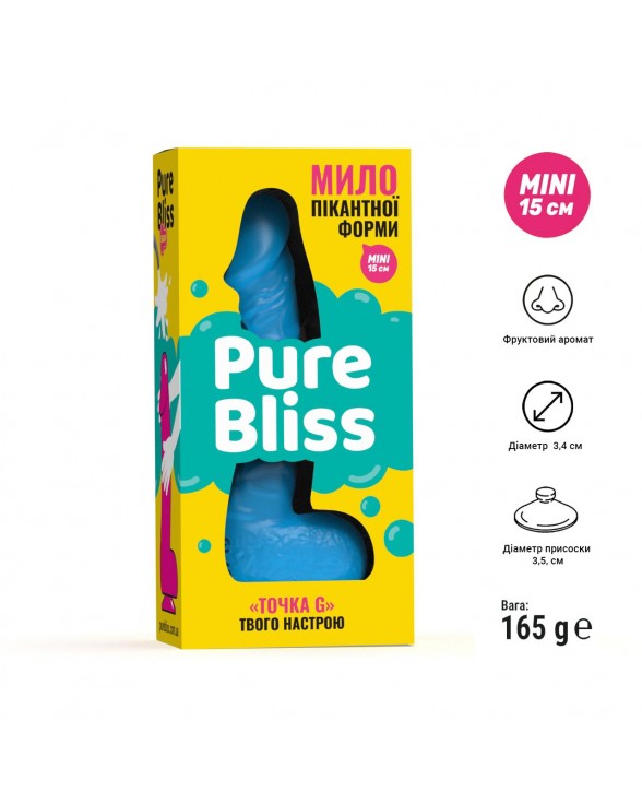 Крафтове мило-член із присоскою Pure Bliss MINI Blue, натуральне - 5