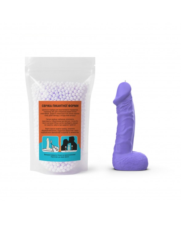 Свеча в виде члена Чистый кайф MEDIUM Violet - 3