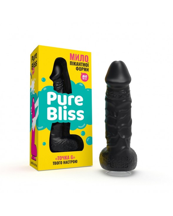 Крафтове мило-член із присоскою Pure Bliss BIG Black, натуральне - 1