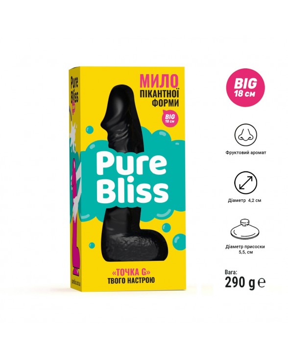 Крафтове мило-член із присоскою Pure Bliss BIG Black, натуральне - 5