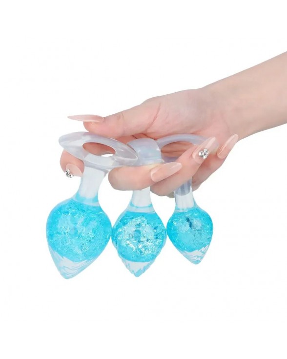 Анальна пробка Liebe Seele Heart-shaped Crystal Anal Plug - Blue Medium - 3