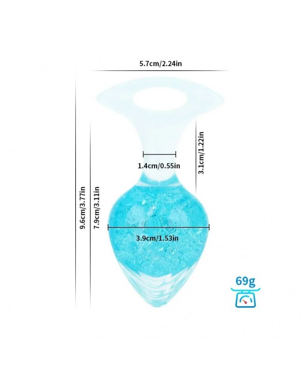 Анальна пробка Liebe Seele Heart-shaped Crystal Anal Plug - Blue Medium - 1