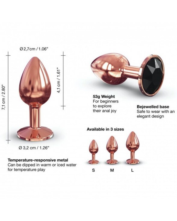 Металева анальна пробка із прикрасою у вигляді кристалу Dorcel - Diamond Plug Rose Gold S - 2