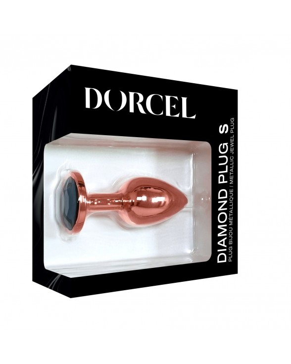 Металева анальна пробка із прикрасою у вигляді кристалу Dorcel - Diamond Plug Rose Gold S - 4