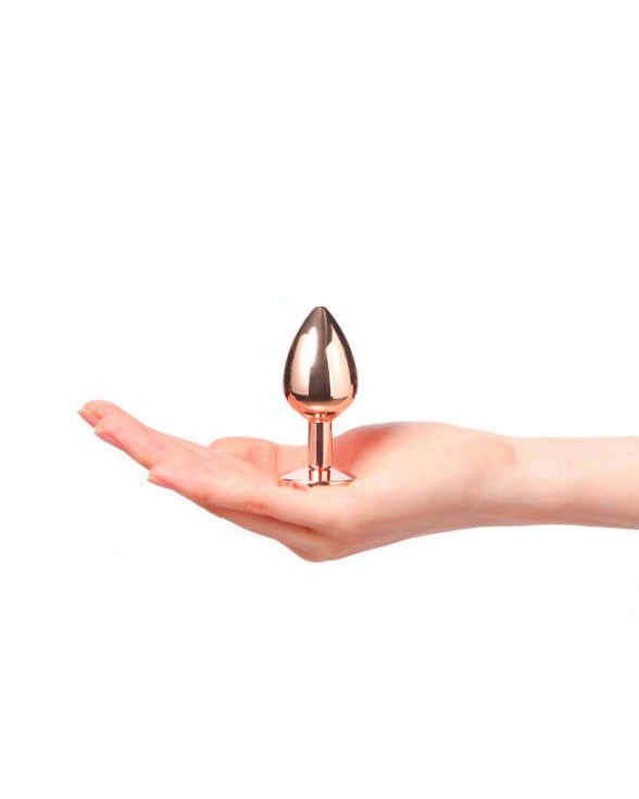 Металева анальна пробка із прикрасою у вигляді кристалу Dorcel - Diamond Plug Rose Gold S - 3