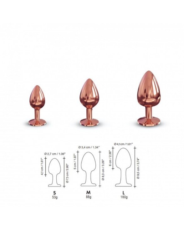 Металева анальна пробка із прикрасою у вигляді кристалу Dorcel - Diamond Plug Rose Gold S - 5