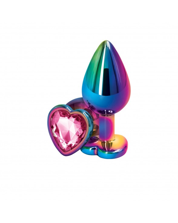 Анальная пробка NS Novelties Rear Assets - Multicolor Heart - Medium - Pink