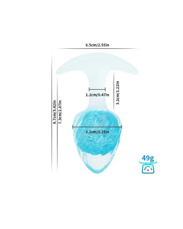 Анальна пробка Liebe Seele Icecream-shaped Crystal Anal Plug - Blue Small - 1