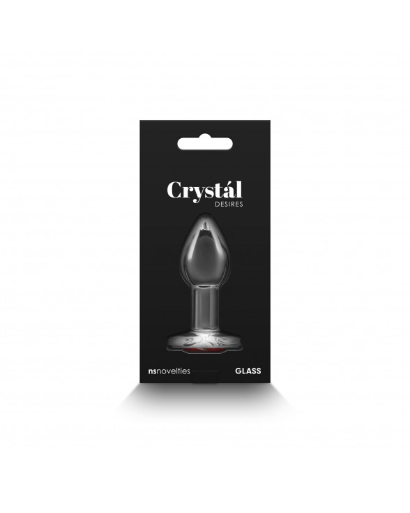 Скляна анальна пробка NS Novelties Crystal - Desires - Red Heart - Small - 3