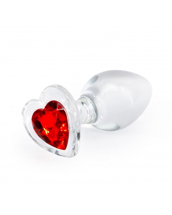 Стеклянная анальная пробка NS Novelties Crystal - Desires - Red Heart - Medium