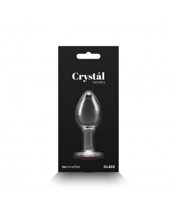 Стеклянная анальная пробка NS Novelties Crystal - Desires - Red Heart - Medium - 3