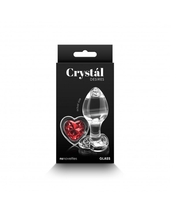 Стеклянная анальная пробка NS Novelties Crystal - Desires - Red Heart - Medium - 2