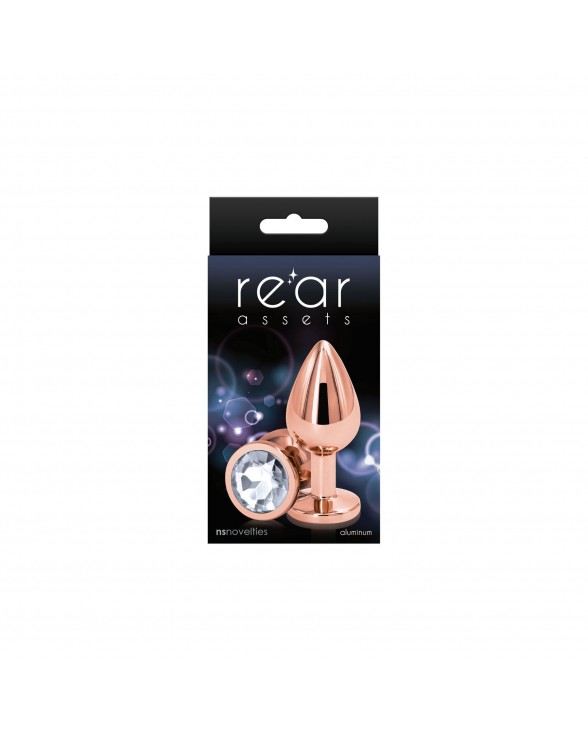Анальна пробка NS Novelties Rear Assets - Rose Gold - Medium - Clear - 1