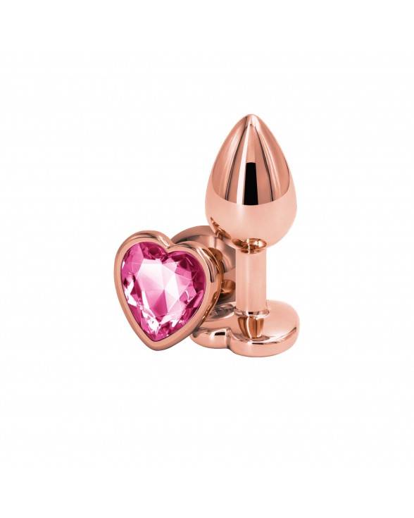 Анальна пробка NS Novelties Rear Assets - Rose Gold Heart - Small - Pink