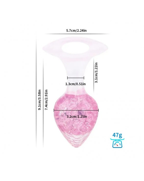 Анальна пробка Liebe Seele Heart-shaped Crystal Anal Plug - Pink Small - 1