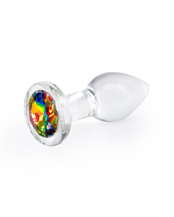 Стеклянная анальная пробка NS Novelties Crystal - Desires - Rainbow Gem - Small