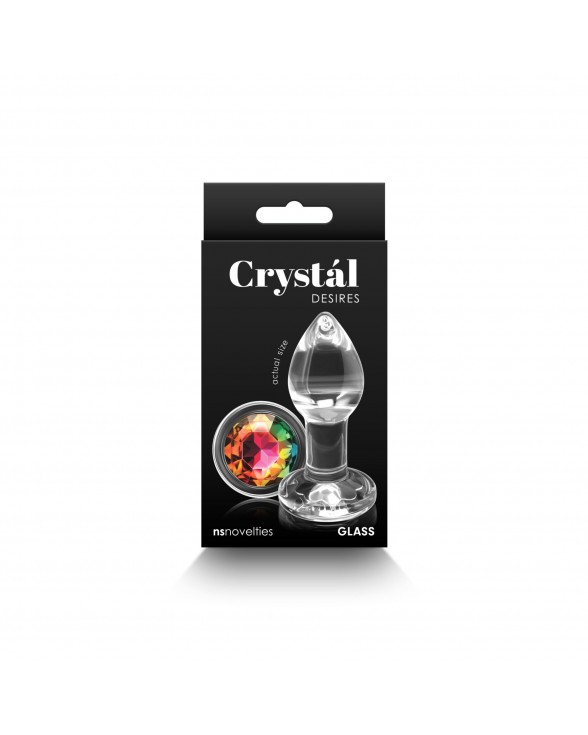 Стеклянная анальная пробка NS Novelties Crystal - Desires - Rainbow Gem - Small - 2
