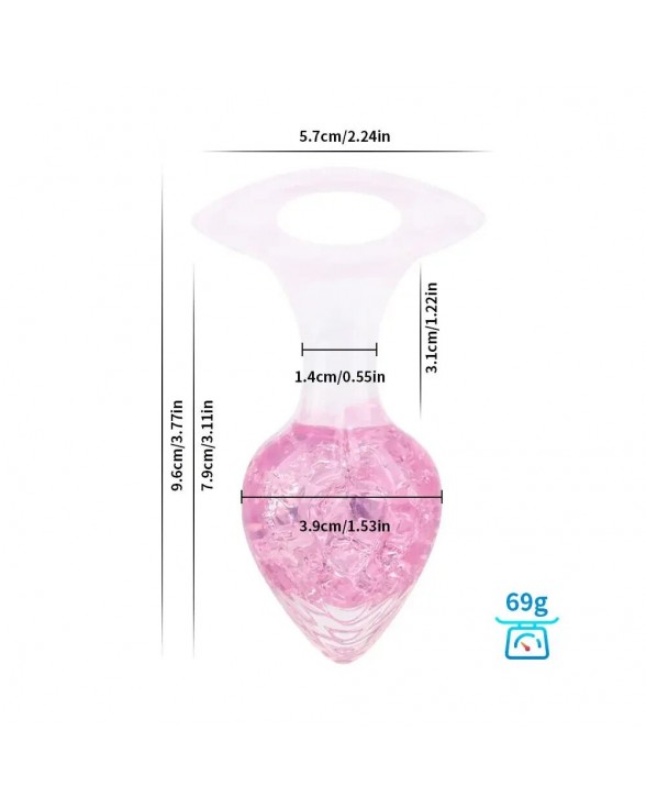 Анальна пробка Liebe Seele Heart-shaped Crystal Anal Plug - Pink Medium - 5