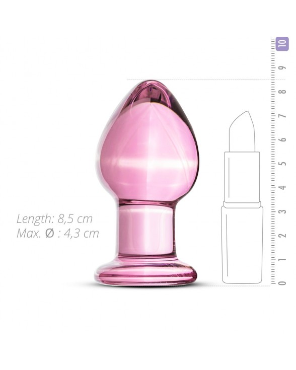 Розовая анальная пробка из стекла Gildo Pink Glass Buttplug - 2