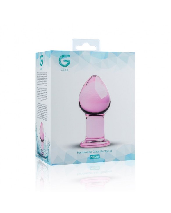 Розовая анальная пробка из стекла Gildo Pink Glass Buttplug - 3