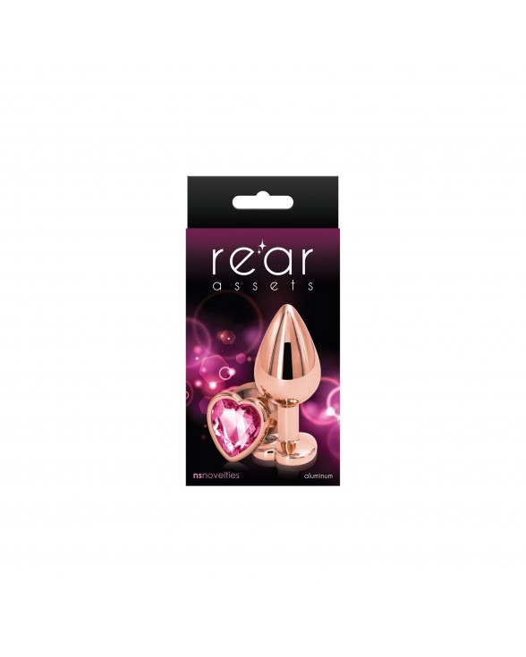 Анальна пробка NS Novelties Rear Assets - Rose Gold Heart - Medium - Pink - 1
