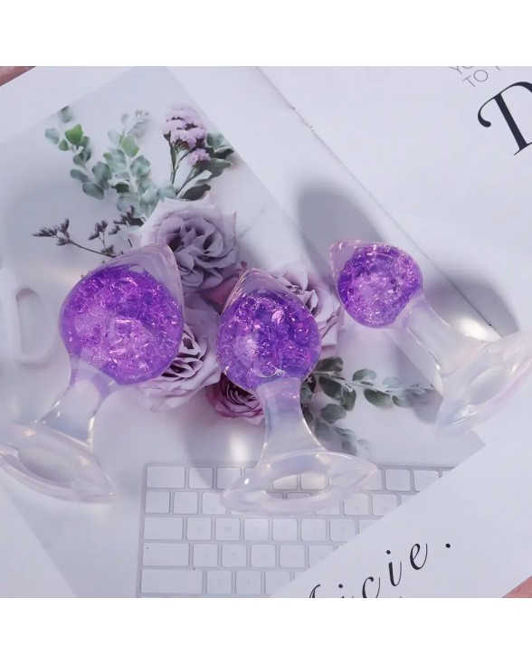Анальна пробка Liebe Seele Heart-shaped Crystal Anal Plug - Purple Small - 4