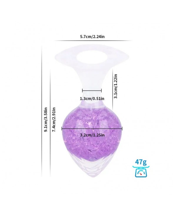 Анальна пробка Liebe Seele Heart-shaped Crystal Anal Plug - Purple Small - 1