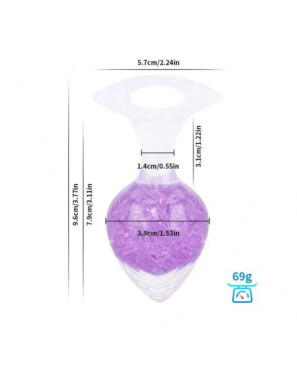 Анальна пробка Liebe Seele Heart-shaped Crystal Anal Plug - Purple Medium - 1