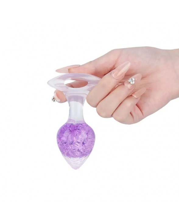 Анальна пробка Liebe Seele Heart-shaped Crystal Anal Plug - Purple Medium - 2