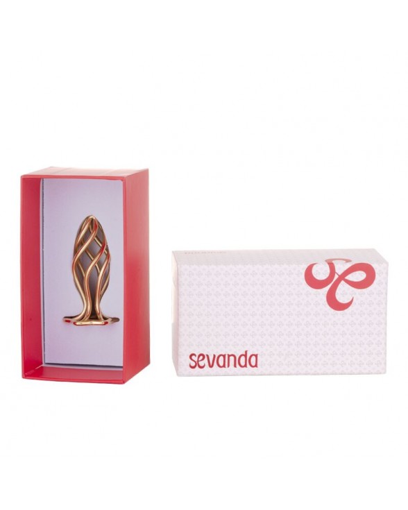 Анальна пробка LOCKINK SEVANDA Hollow Spiral Golden Metal Anal Plug - L size - 2