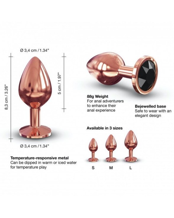 Металева анальна пробка із прикрасою у вигляді кристалу Dorcel - Diamond Plug Rose Gold M - 3