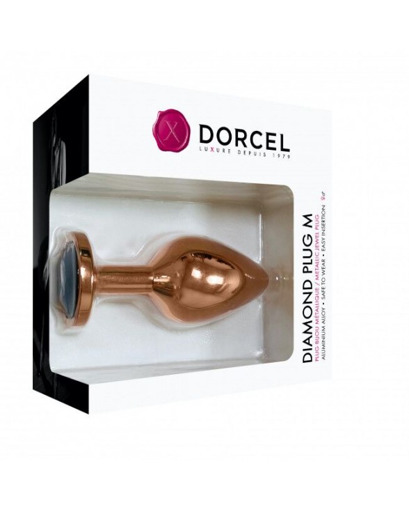 Металева анальна пробка із прикрасою у вигляді кристалу Dorcel - Diamond Plug Rose Gold M - 4
