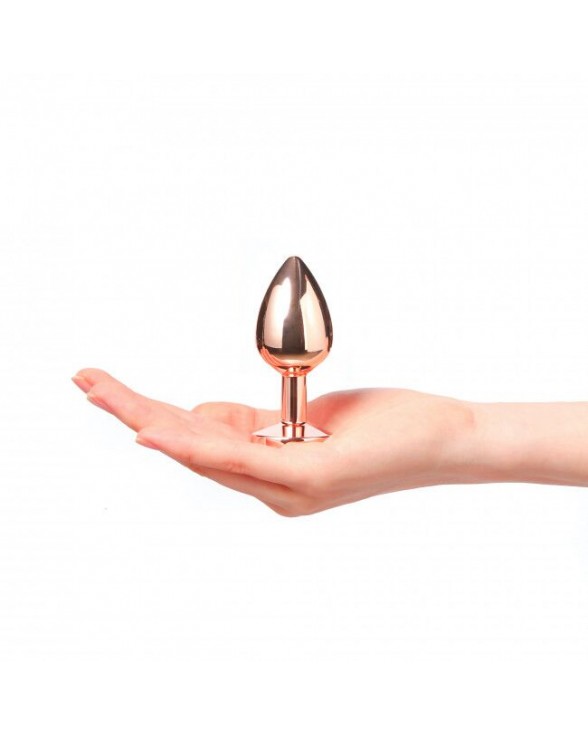 Металева анальна пробка із прикрасою у вигляді кристалу Dorcel - Diamond Plug Rose Gold M - 2